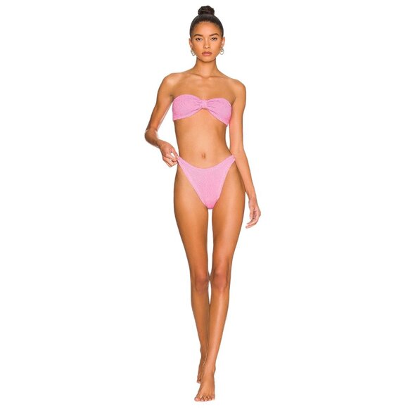 Hunza G Jean Bikini Set in Bubblegum One Size New Womens Swimsuit - Picture 3 of 14